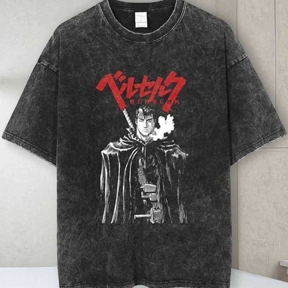 Graphic Black Tee with Red Design